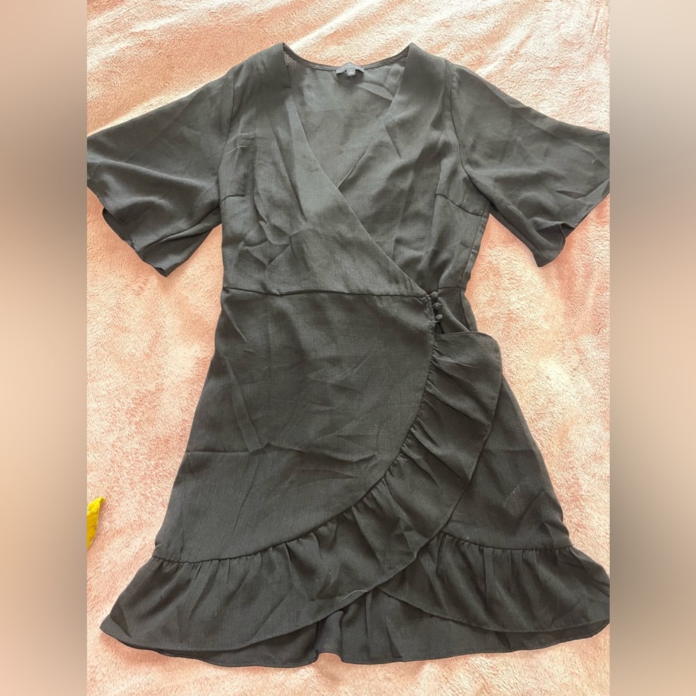 Milk & Honey Black Wrap Dress